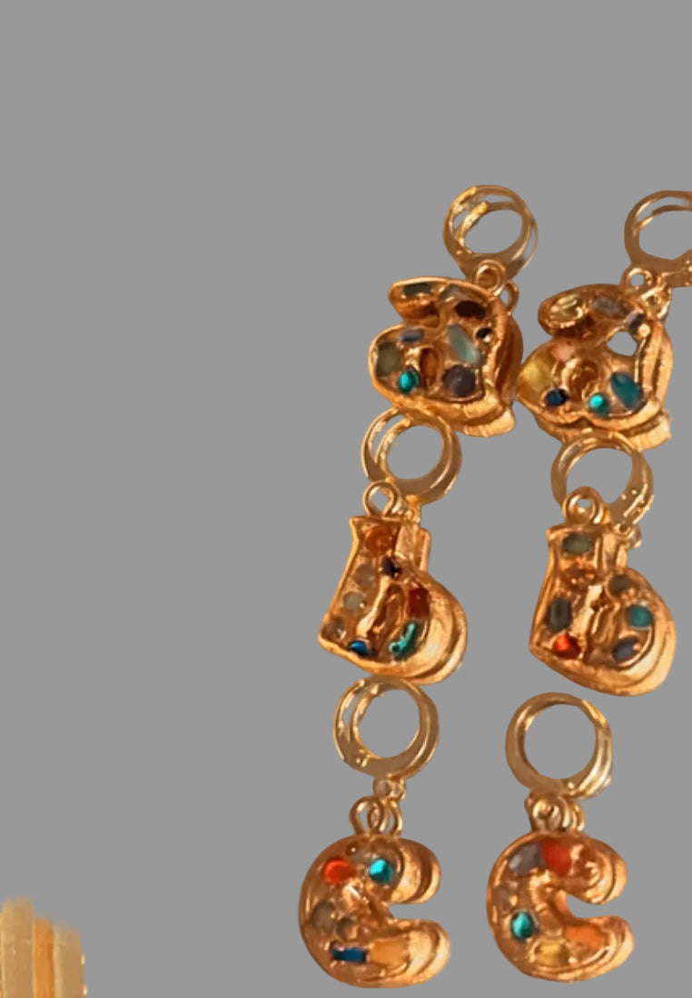 Jeweled letter Huggies